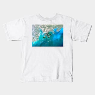 Hong Kong and Macao, satellite image (C003/5654) Kids T-Shirt